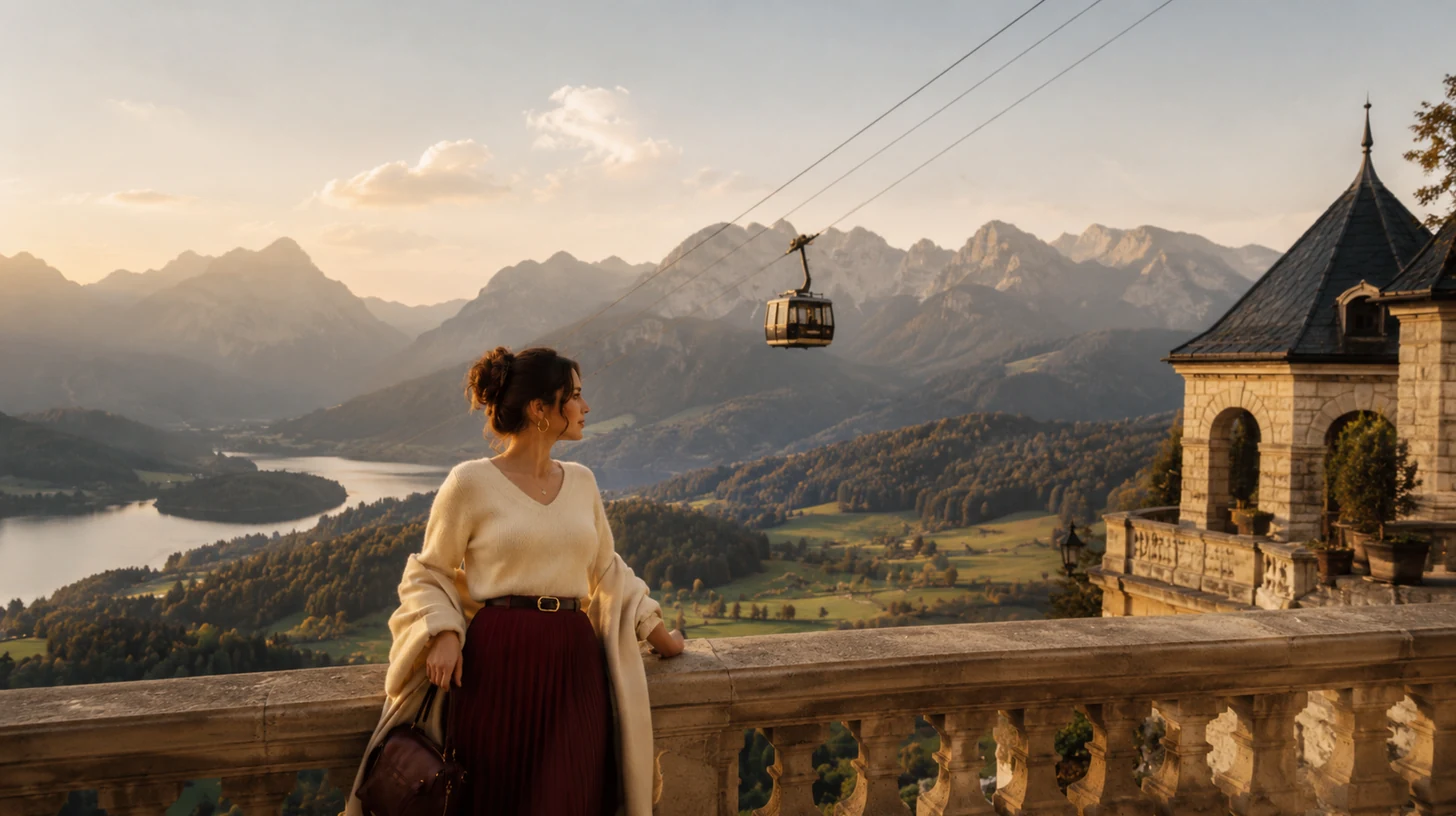 Österreichische Alpen mit grünen Tälern und sonnigen Gipfeln